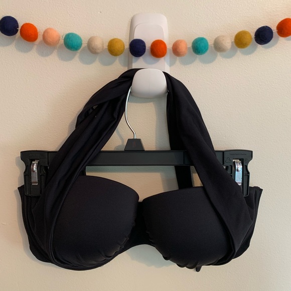 VS Swim Black Convertible Halter Bikini Top Sz 36D - Picture 3 of 6